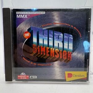 The Third Dimension Davidson Windows‎ 95 PC CD-ROM Retro 3D Modeling Software